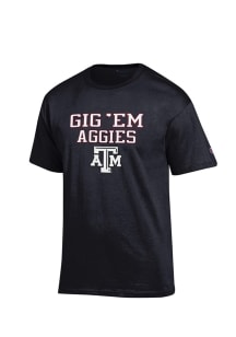 Champion Texas A&amp;M Aggies Black Slogan Short Sleeve T Shirt