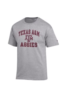 Champion Texas A&amp;M Aggies Grey Number 1 Short Sleeve T Shirt
