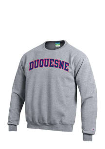 Champion Duquesne Dukes Mens Grey Fleece Long Sleeve Crew Sweatshirt