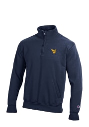 Champion West Virginia Mountaineers Mens Navy Blue Fleece Long Sleeve 1/4 Zip Pullover