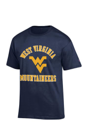 Champion West Virginia Mountaineers Navy Blue #1 Short Sleeve T Shirt