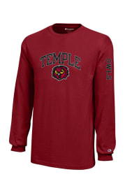 Temple Owls Youth Cardinal Jersey Long Sleeve T-Shirt