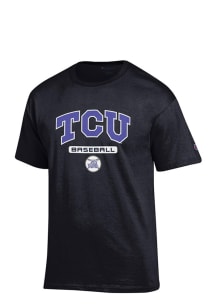 TCU Horned Frogs Black Baseball Short Sleeve T Shirt