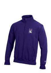 Champion Northwestern Wildcats Mens Purple Logo Long Sleeve 1/4 Zip Pullover