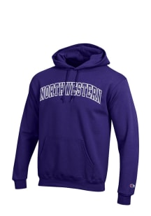 Mens Northwestern Wildcats Purple Champion Twill Hooded Sweatshirt