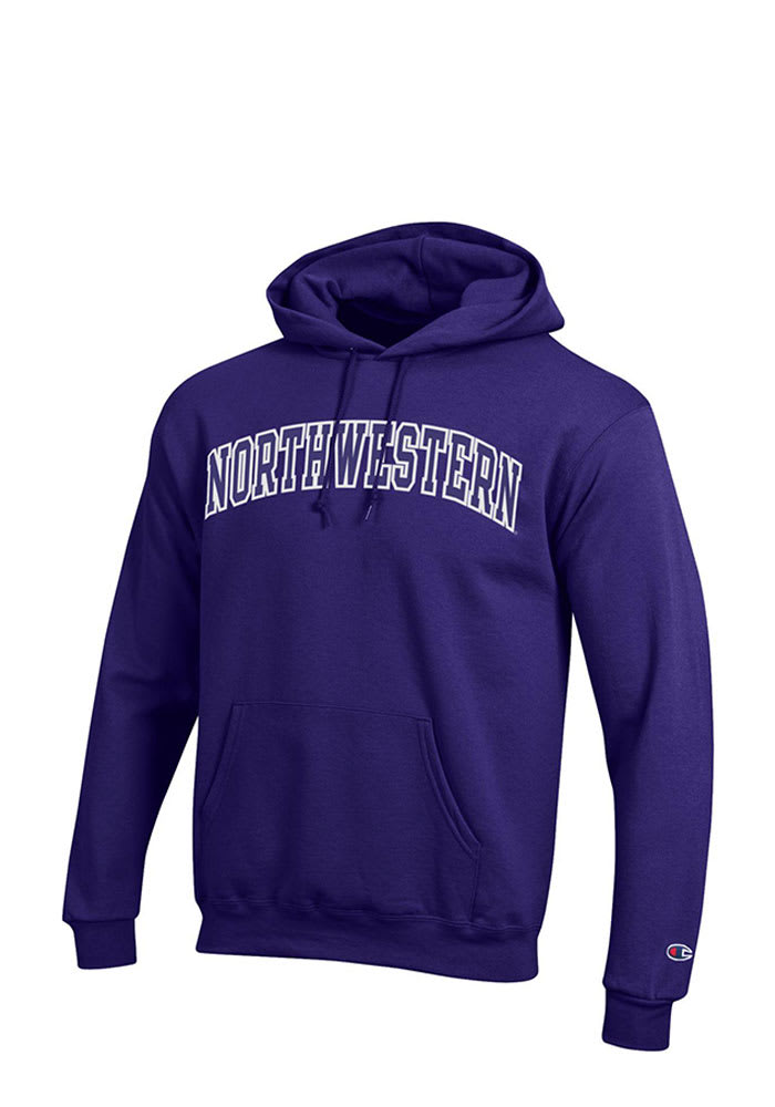 Champion Northwestern Wildcats Mens Purple Twill Long Sleeve Hoodie