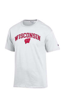 Champion Wisconsin Badgers White Arch Mascot Short Sleeve T Shirt