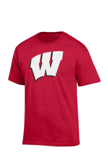 Champion Wisconsin Badgers Red Big Logo Short Sleeve T Shirt