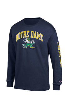 Champion Notre Dame Fighting Irish Navy Blue Name and Logo Long Sleeve T Shirt