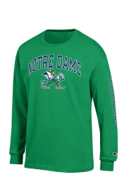 Champion Notre Dame Fighting Irish Green Name and Logo Long Sleeve T Shirt