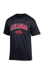 Arkansas Razorbacks Black Arch Mascot Short Sleeve T Shirt