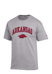 Arkansas Razorbacks Grey Arch Mascot Short Sleeve T Shirt