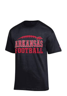Arkansas Razorbacks Black Football Short Sleeve T Shirt