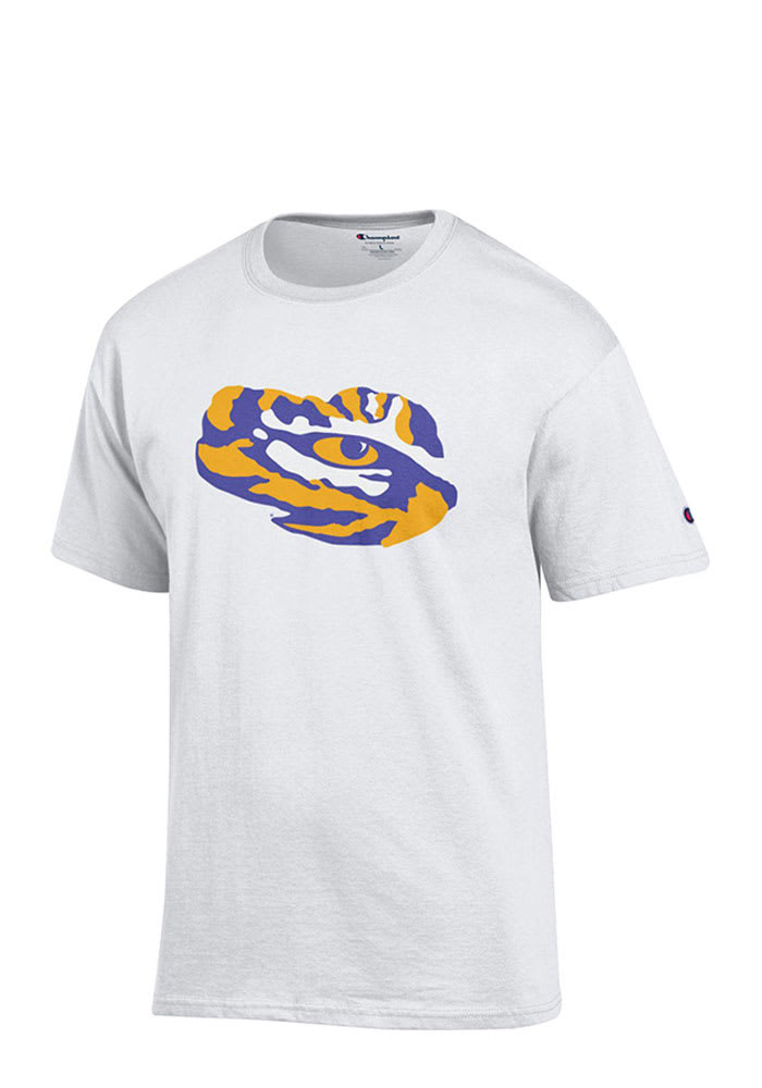 LSU Tigers White Big Logo Short Sleeve T Shirt