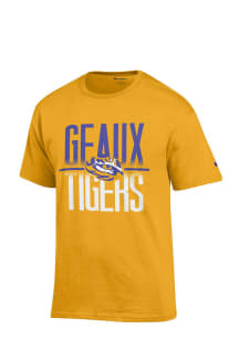 LSU Tigers Gold Slogan Short Sleeve T Shirt