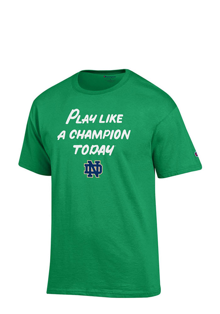Champion Notre Dame Fighting Irish Green Slogan Short Sleeve T Shirt