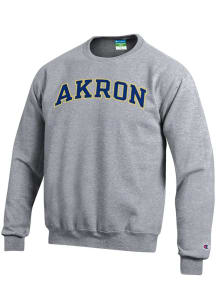 Champion Akron Zips Mens Grey Fleece Long Sleeve Crew Sweatshirt