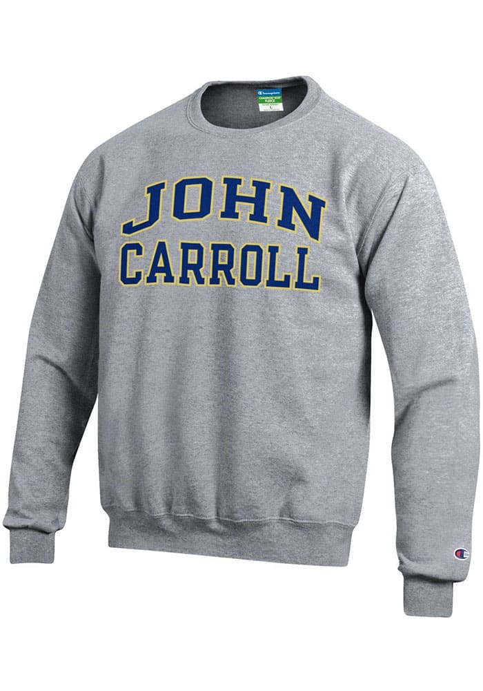 Champion John Carroll Blue Streaks Fleece Crew Sweatshirt - Grey