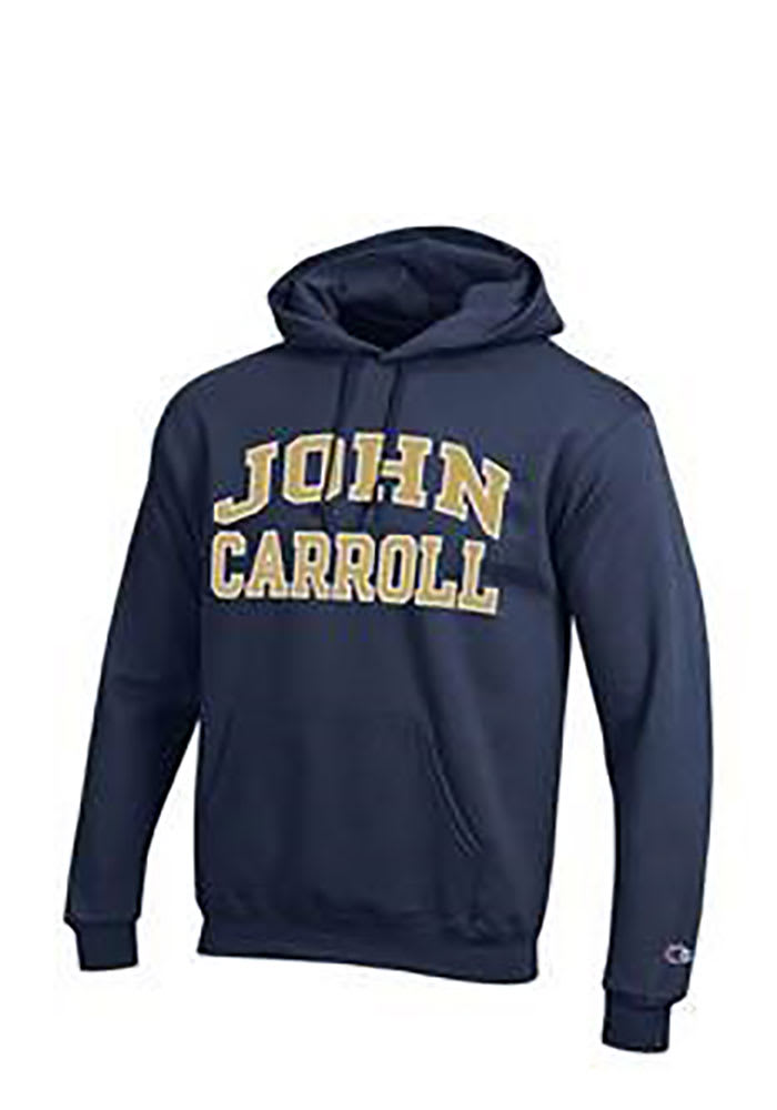 Champion John Carroll Blue Streaks Mens Navy Blue Fleece Long Sleeve Hoodie