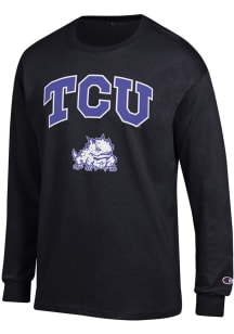 TCU Horned Frogs Black Arch Mascot Long Sleeve T Shirt