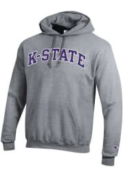 Champion K-State Wildcats Mens Grey Arch Twill Long Sleeve Hoodie
