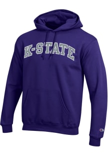Champion K-State Wildcats Mens Purple Arch Long Sleeve Hoodie