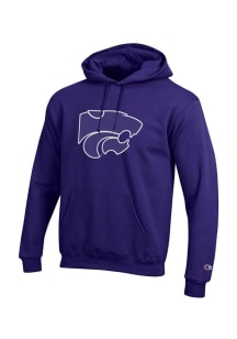 Champion K-State Wildcats Mens Purple Logo Long Sleeve Hoodie
