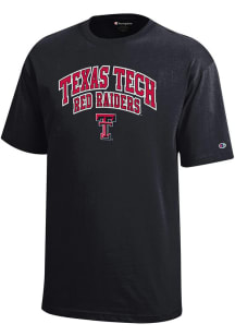 Texas Tech Red Raiders Youth Black Arch Mascot Short Sleeve T-Shirt