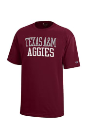 Texas A&M Aggies Youth Maroon Rally Loud Short Sleeve T-Shirt