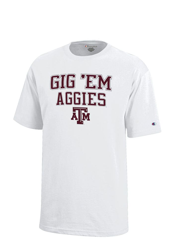 TAMU Gig 'Em Aggies Active Short Sleeve Silver T-Shirt