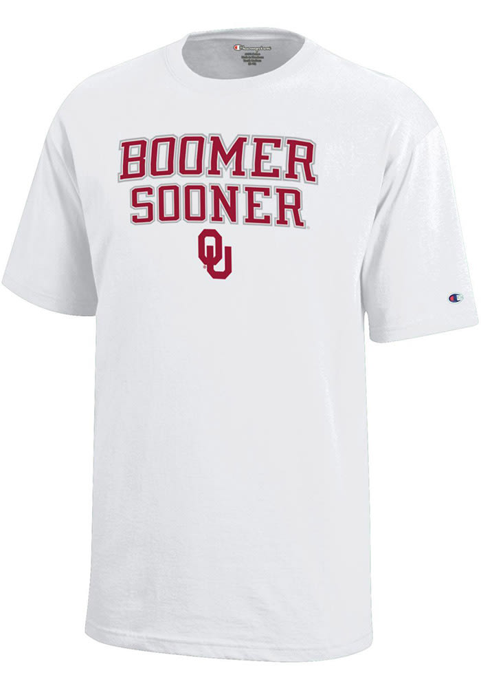 Oklahoma Sooners Youth White Boomer Sooner Short Sleeve T-Shirt