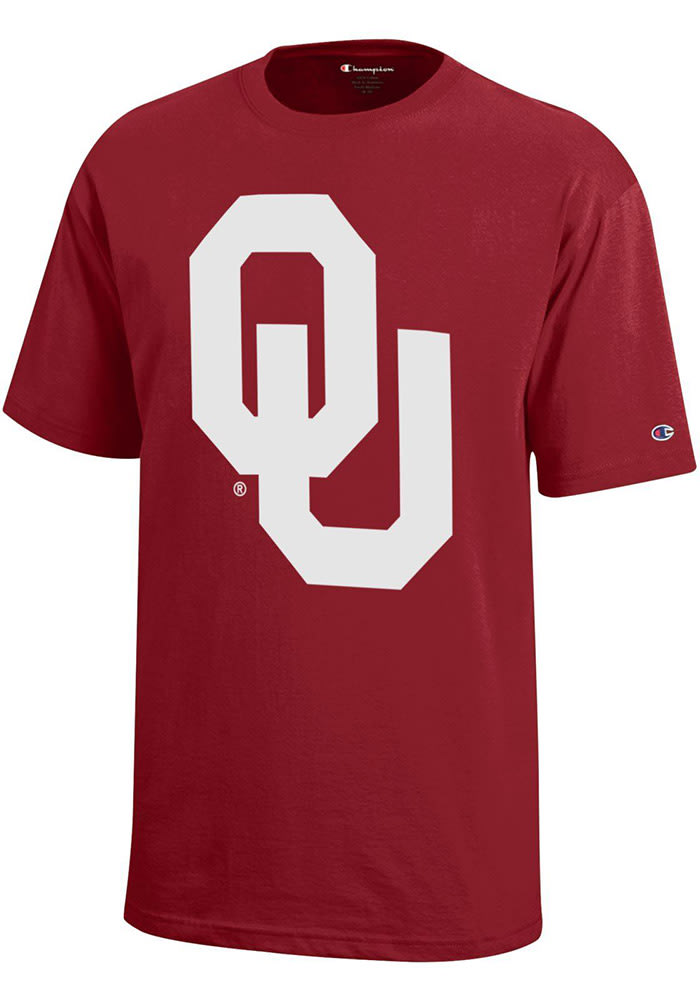 Champion Oklahoma Sooners Youth Crimson Logo Short Sleeve T-Shirt
