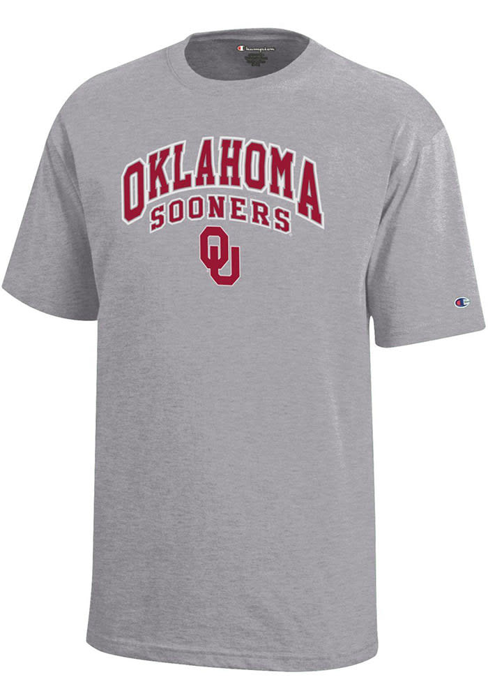 Oklahoma Sooners Youth Grey Arch Mascot Short Sleeve T-Shirt