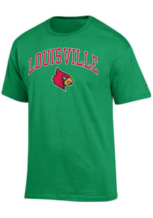 Champion Louisville Cardinals Green Arch Mascot Short Sleeve T Shirt