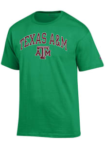 Champion Texas A&amp;M Aggies Green Arch Mascot Short Sleeve T Shirt