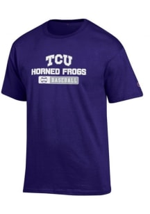Champion TCU Horned Frogs Purple Baseball Short Sleeve T Shirt