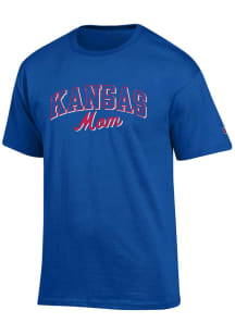Kansas Jayhawks Womens Blue Mom Short Sleeve Unisex Tee