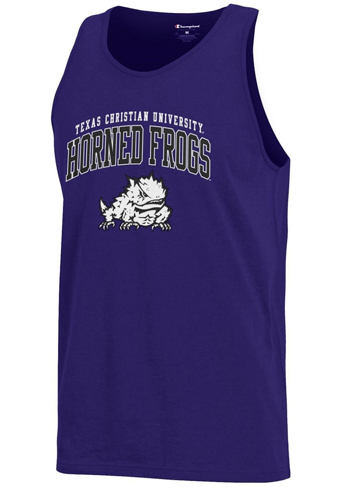 Champion TCU Horned Frogs Mens Purple Arch Logo Short Sleeve Tank Top