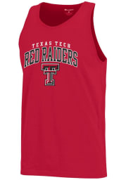 Champion Texas Tech Red Raiders Mens Red Arch Logo Short Sleeve Tank Top