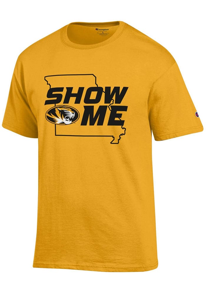 Champion Missouri Tigers Grey Show Me State Outline Short Sleeve T Shirt, Grey, 100% Cotton, Size M, Rally House