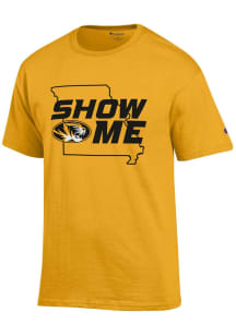 Champion Missouri Tigers Gold Show Me State Outline Short Sleeve T Shirt
