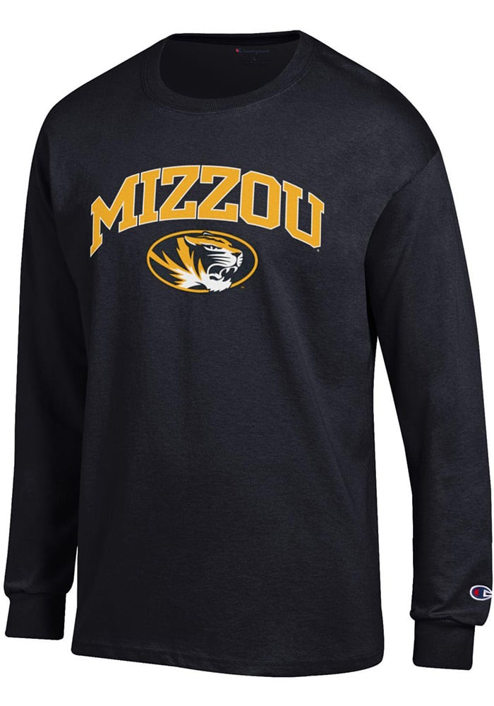 Champion Missouri Tigers Black Arch Mascot Long Sleeve T Shirt