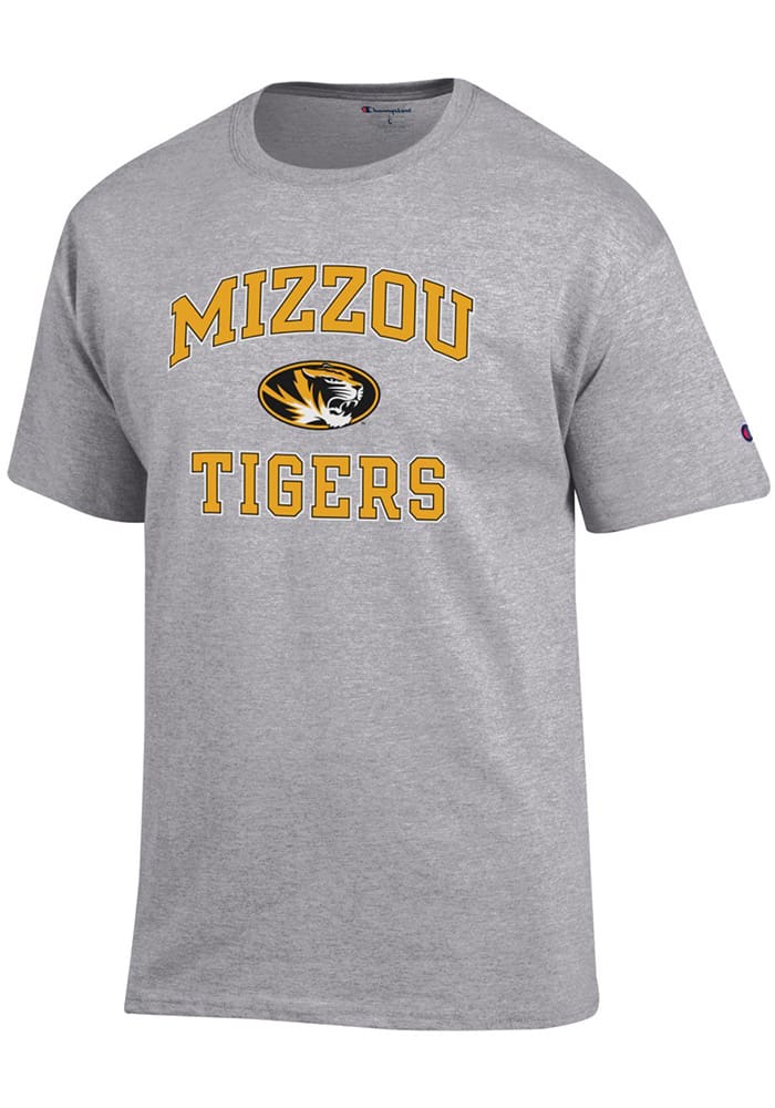 Champion Missouri Tigers Grey #1 Design Short Sleeve T Shirt