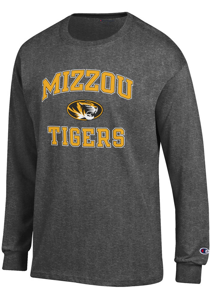 Champion Missouri Tigers Charcoal #1 Design Long Sleeve T Shirt