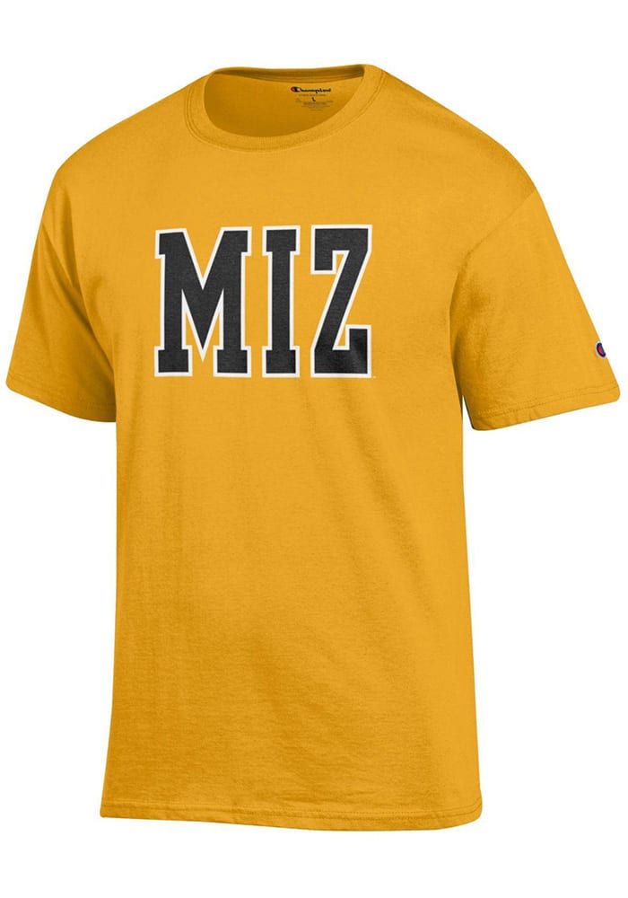 Champion Missouri Tigers Gold Slogan Tonal Logo Short Sleeve T Shirt