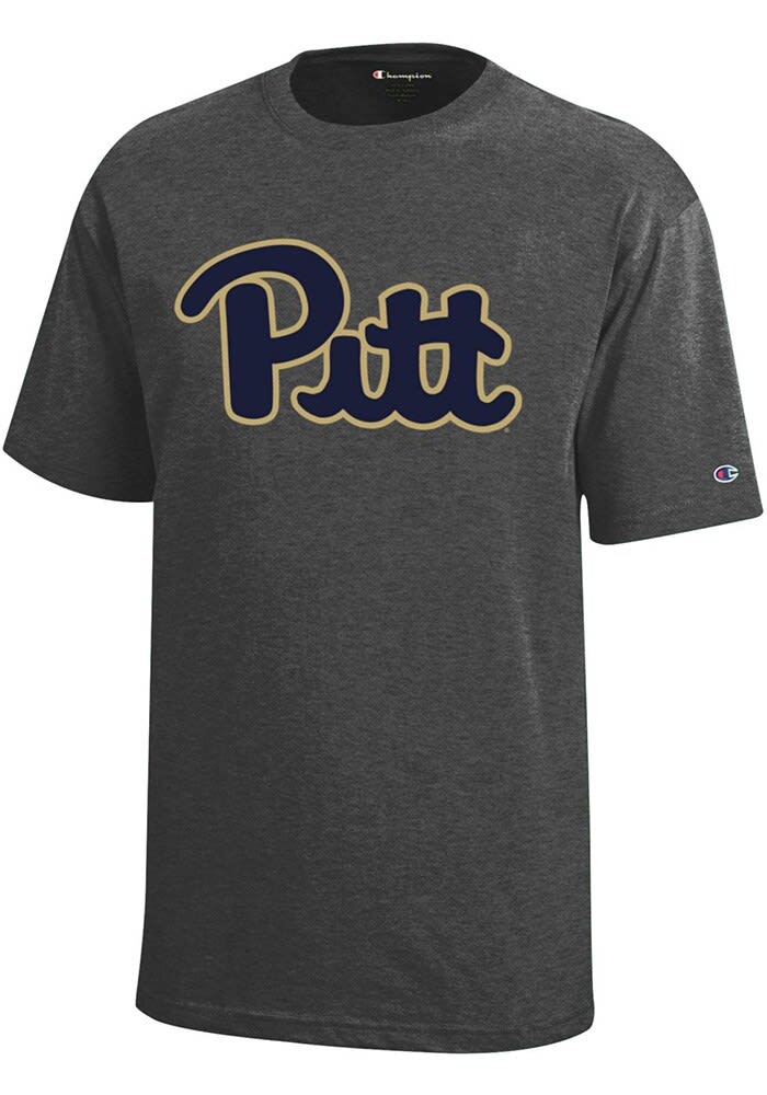 Pitt Panthers Youth Grey Script Short Sleeve Tee