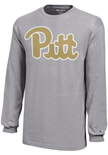 Pitt Panthers Youth Grey Script Long Sleeve T-Shirt