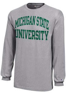 Michigan State Spartans Youth Grey Bold Arch Long Sleeve T-Shirt