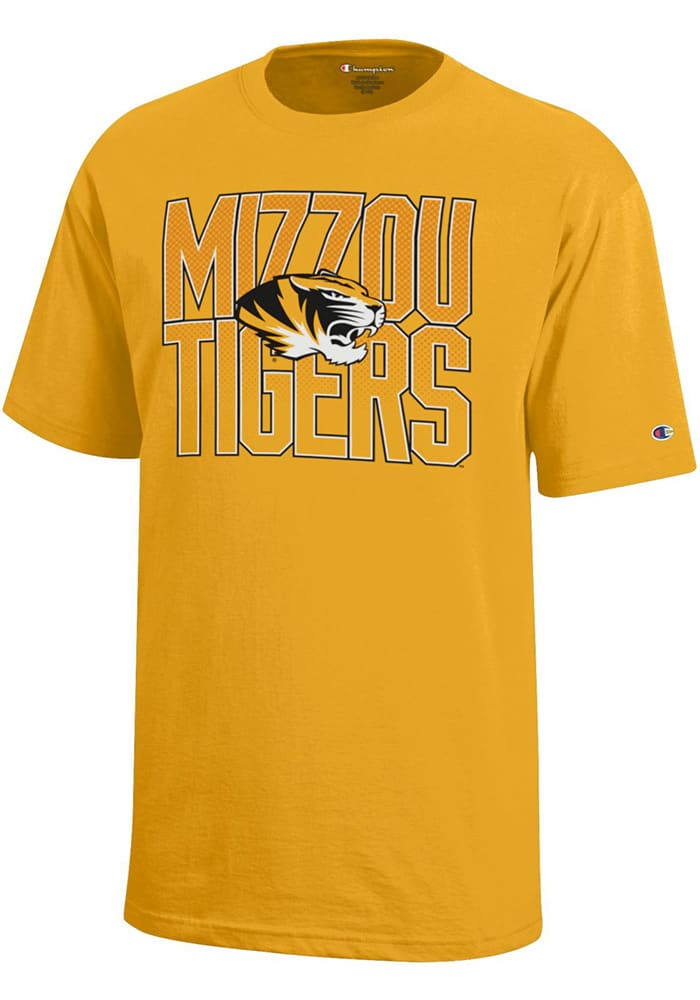Missouri Tigers Youth Gold Stacked Short Sleeve T-Shirt