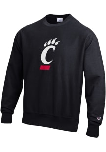 Champion Cincinnati Bearcats Mens Black Reverse Weave Long Sleeve Crew Sweatshirt